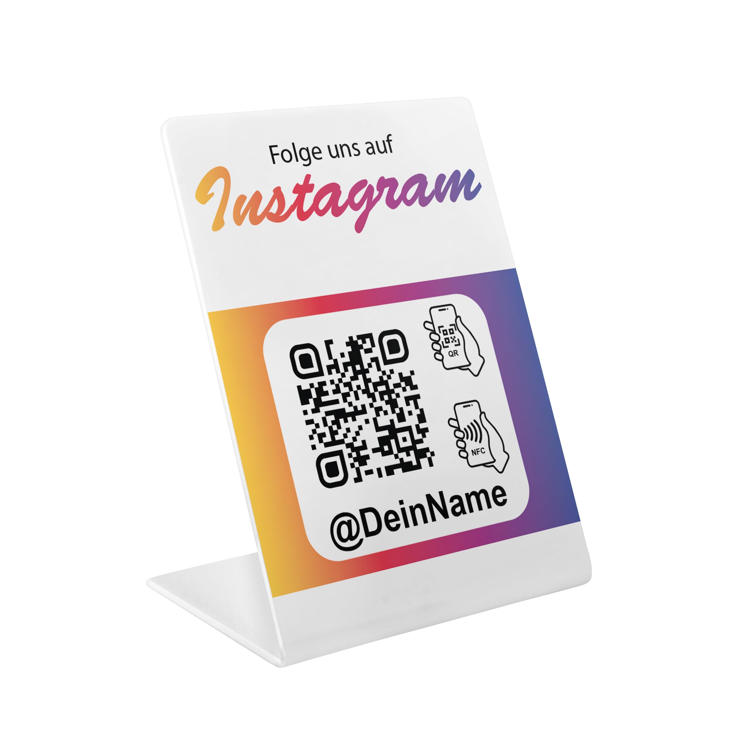 Instagram NFC & QR Expositor/expositor/cartel para Google Restaurant,tienda, bufete,...