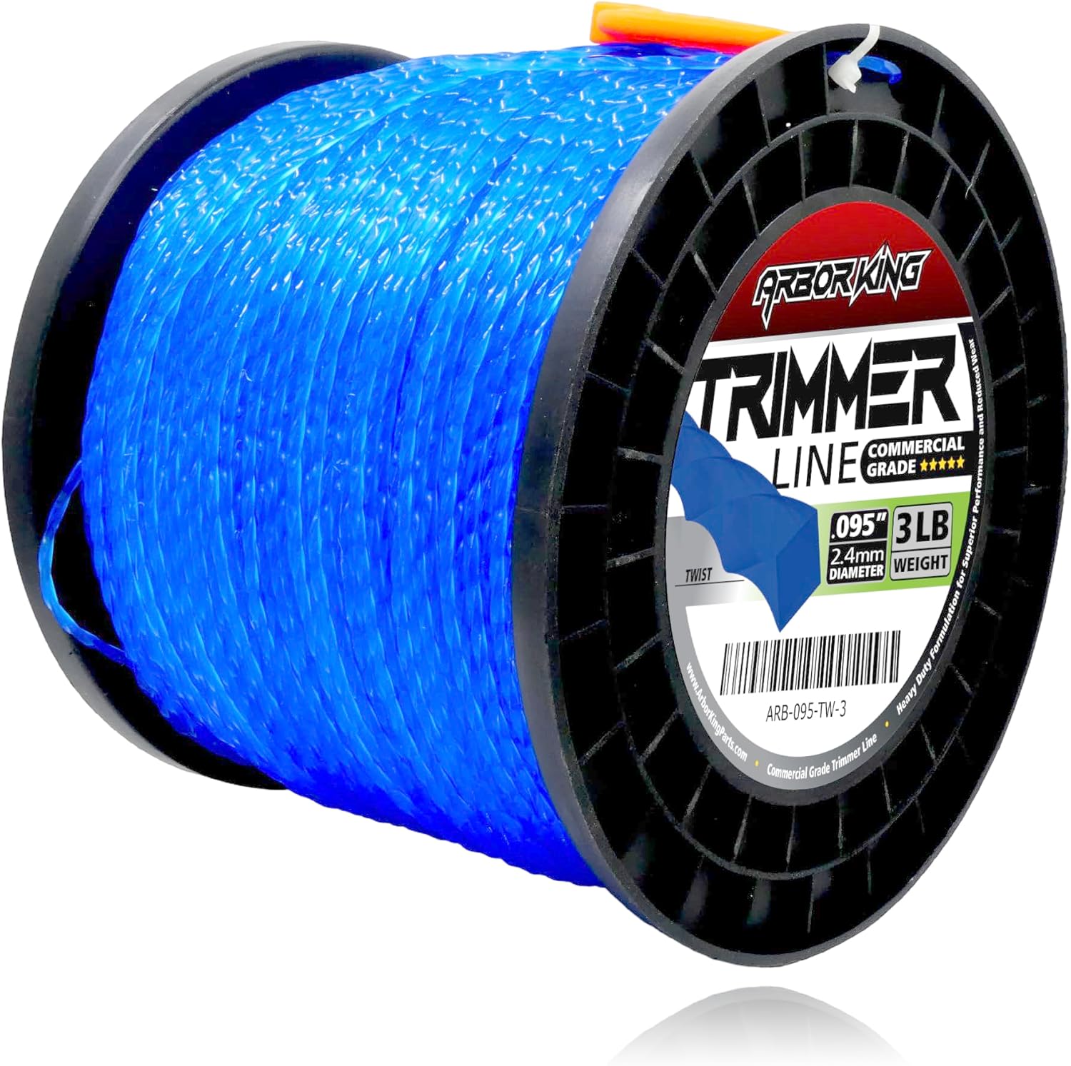 0.095 3LB Twist Blue Trimmer line Spool Commercial Grade with Line Cutter