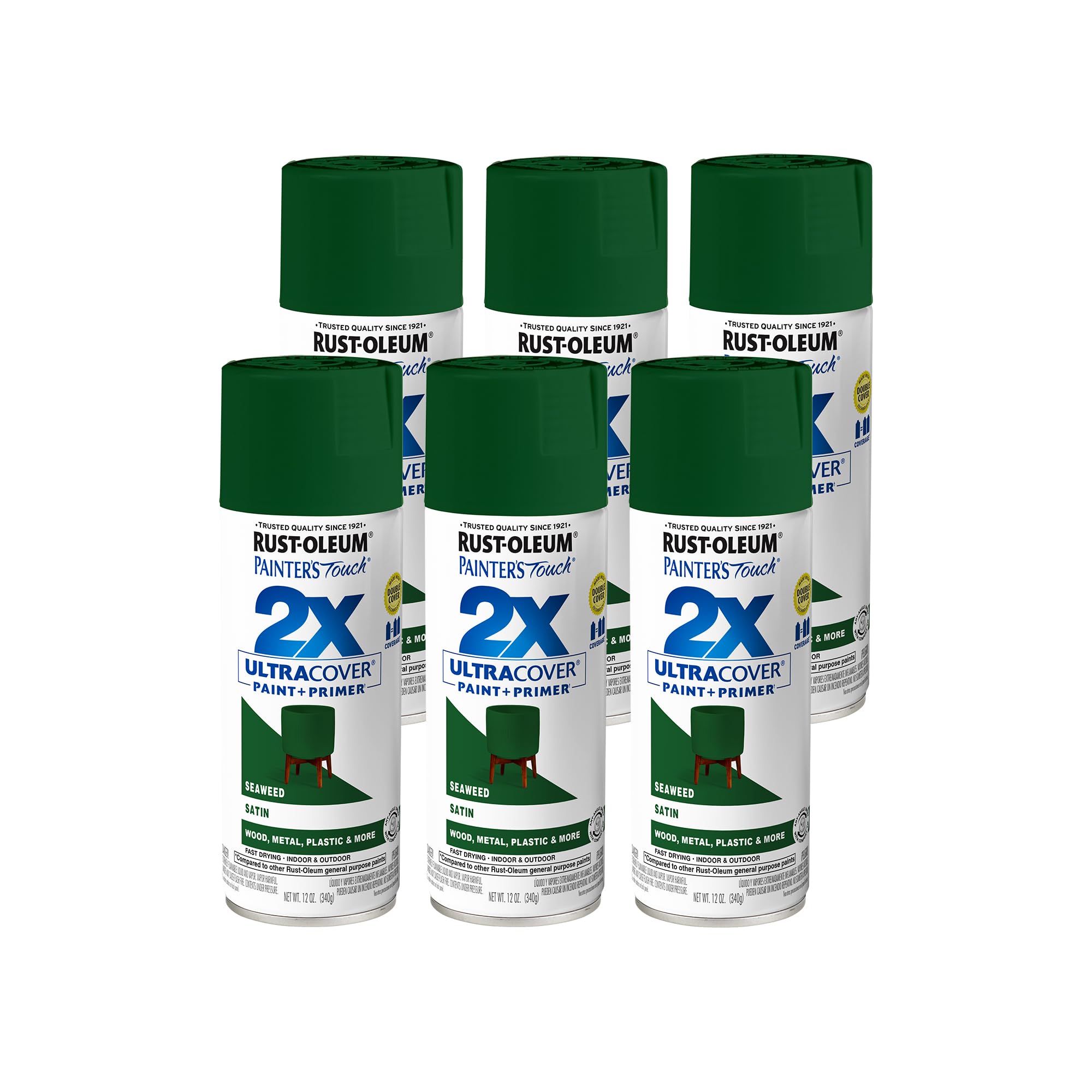 Rust-Oleum Painter's Touch 2X Ultra Cover Spray Paint, Satin Seaweed