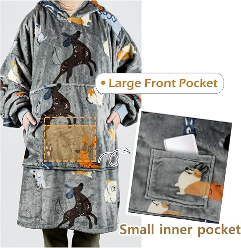 Miniatura 3 de Catalonia Sudadera con capucha de gran tamaño, sudadera de forro polar con bolsillo frontal grande, para adultos, hombres y mujeres