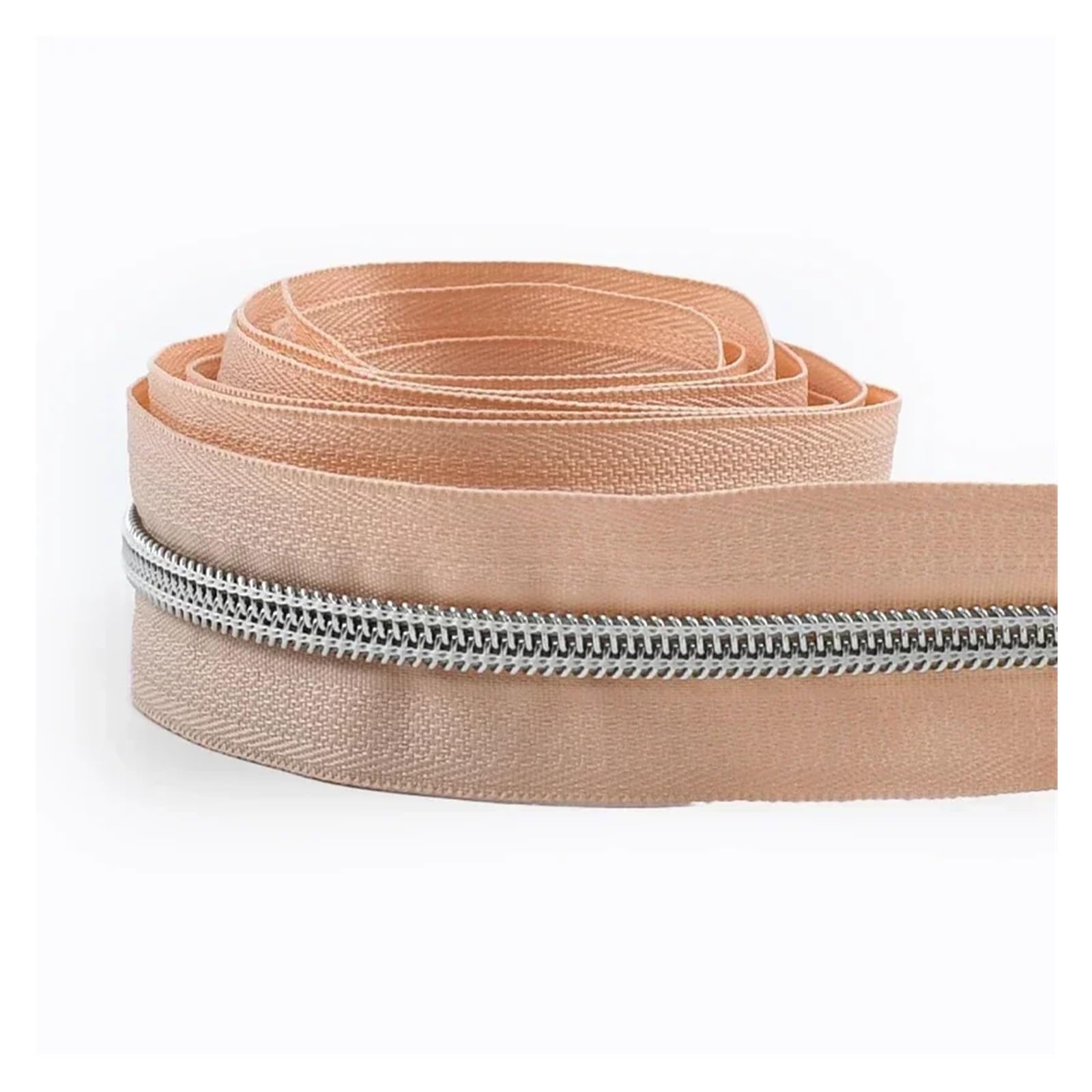 Aqxypas 1-10M 5# Chiusure lampo in nylon for scarpe da borsa Abbigliamento Rotolo di plastica Cerniera al metro Decor Cerniere Kit di riparazione Accessori for cucire fai da te(218-Silver,5Meters)
