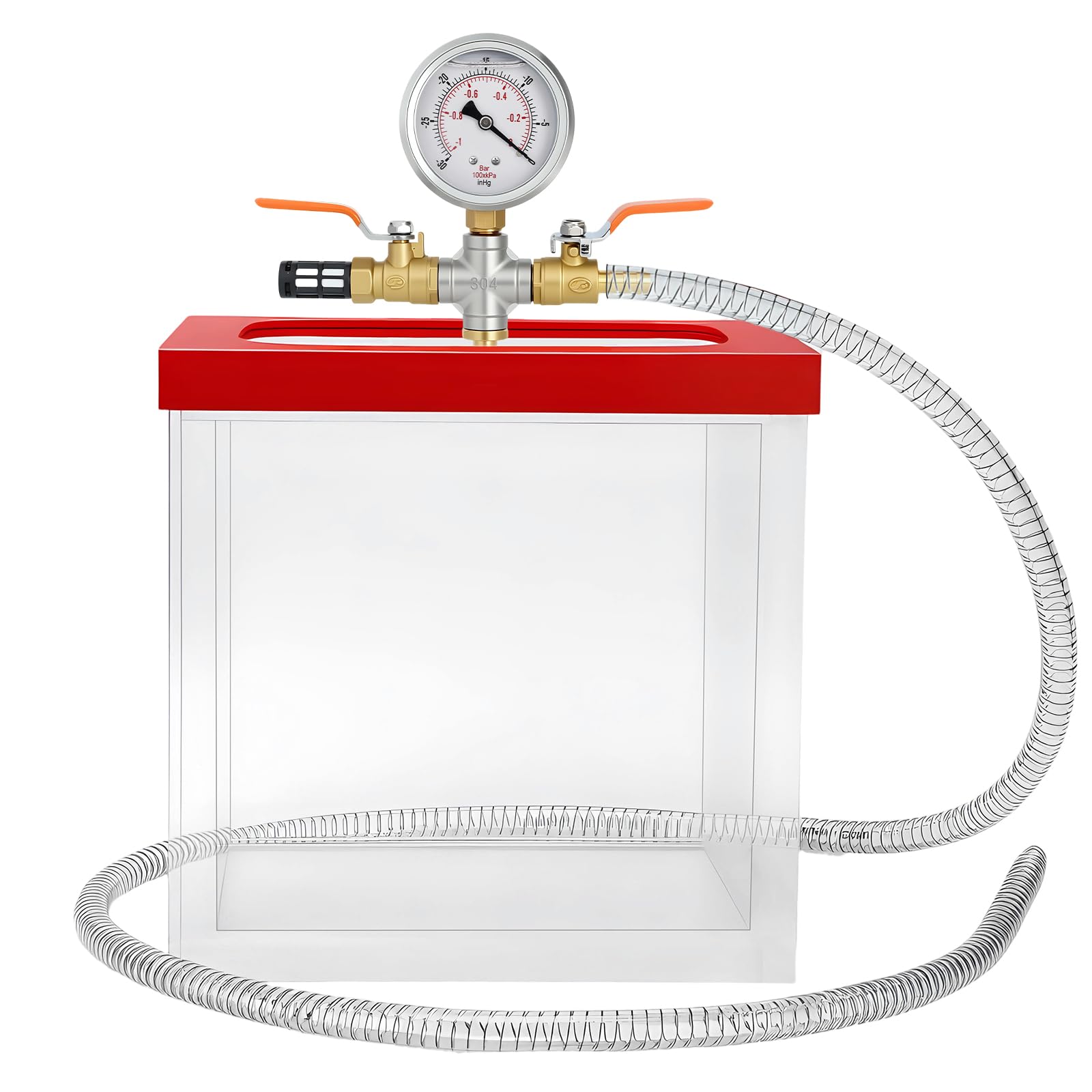 stonylab Acryl Vakuumkammer (Transparent), 1.633 Imp Gal, mit 10.2 mm Vakuumanschluss, Luftdicht für Laborgebrauch