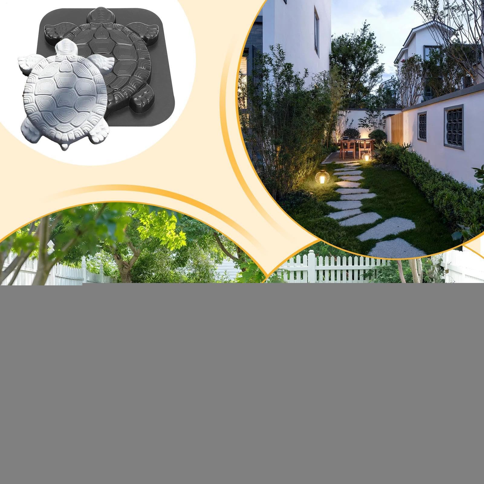 Moule Pour Pas Japonais,Moules En Béton En Forme De Tortue Pour Allées - Moule Réutilisable Débutant Pour Jardin Pelouse Patio Design Tortue