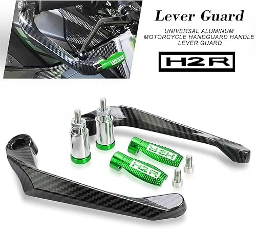 Miniatura 2 de Para Kawasaki Ninja H2 SX SE H2R 2015 2016 2017 2018 motocicleta 0.866 in manillar Grips Guardia freno embrague palancas protector (color Bule H2R)