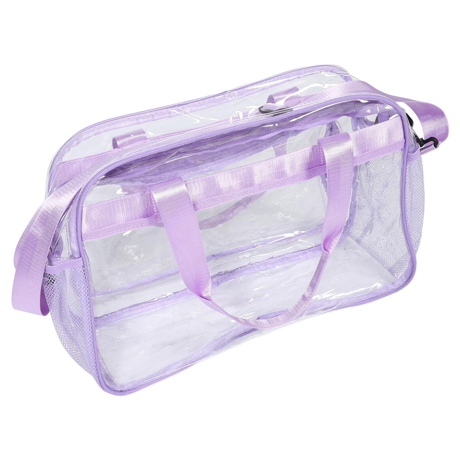 KOMBIUDA Tote Trasparente Grande in PVC Resistente per Palestra e Impiego Multifunzione con Volume Shopper da Trasporto e Crossbody per Donna Organizer Cosmetici Facile da Pulire