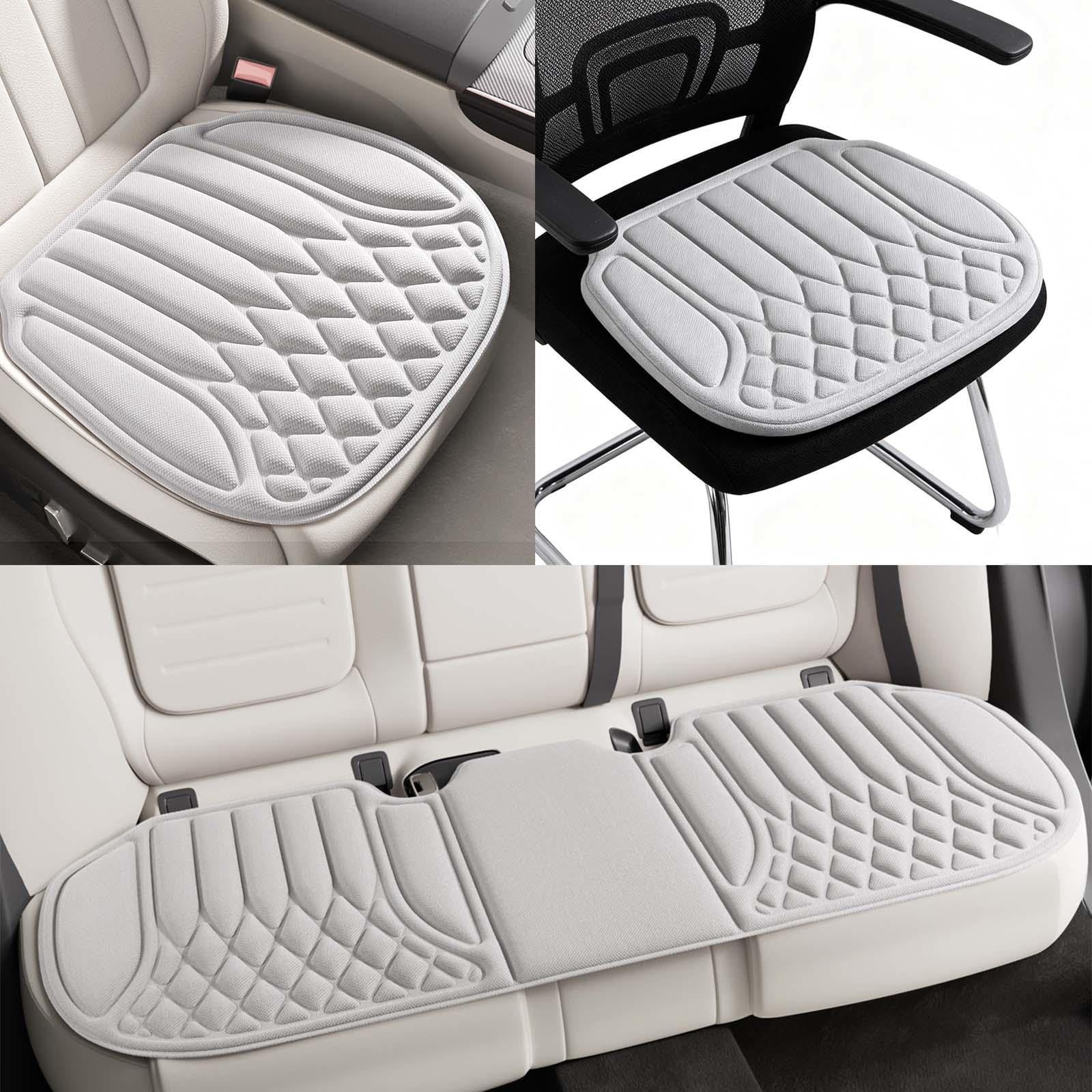 Cojín Asiento Coche Emulsión Cojín Antiescaras Silla de Ruedas Tejido de Refrigeración 3D Fina Transpirable y Cómoda Adecuado para Automóviles Sillas de Oficina Sillas de Ruedas etc,Gray-LongCushion