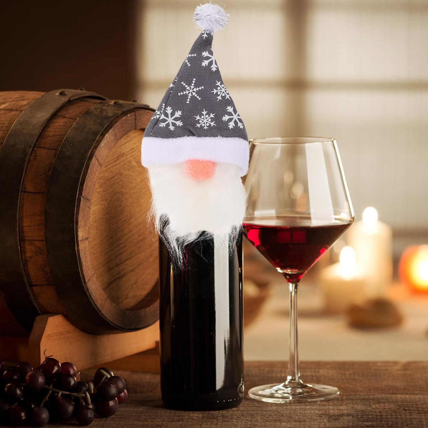 Christmas Bottle Cover for Christmas Gnome Wine Bottle Covers 6 Pcs