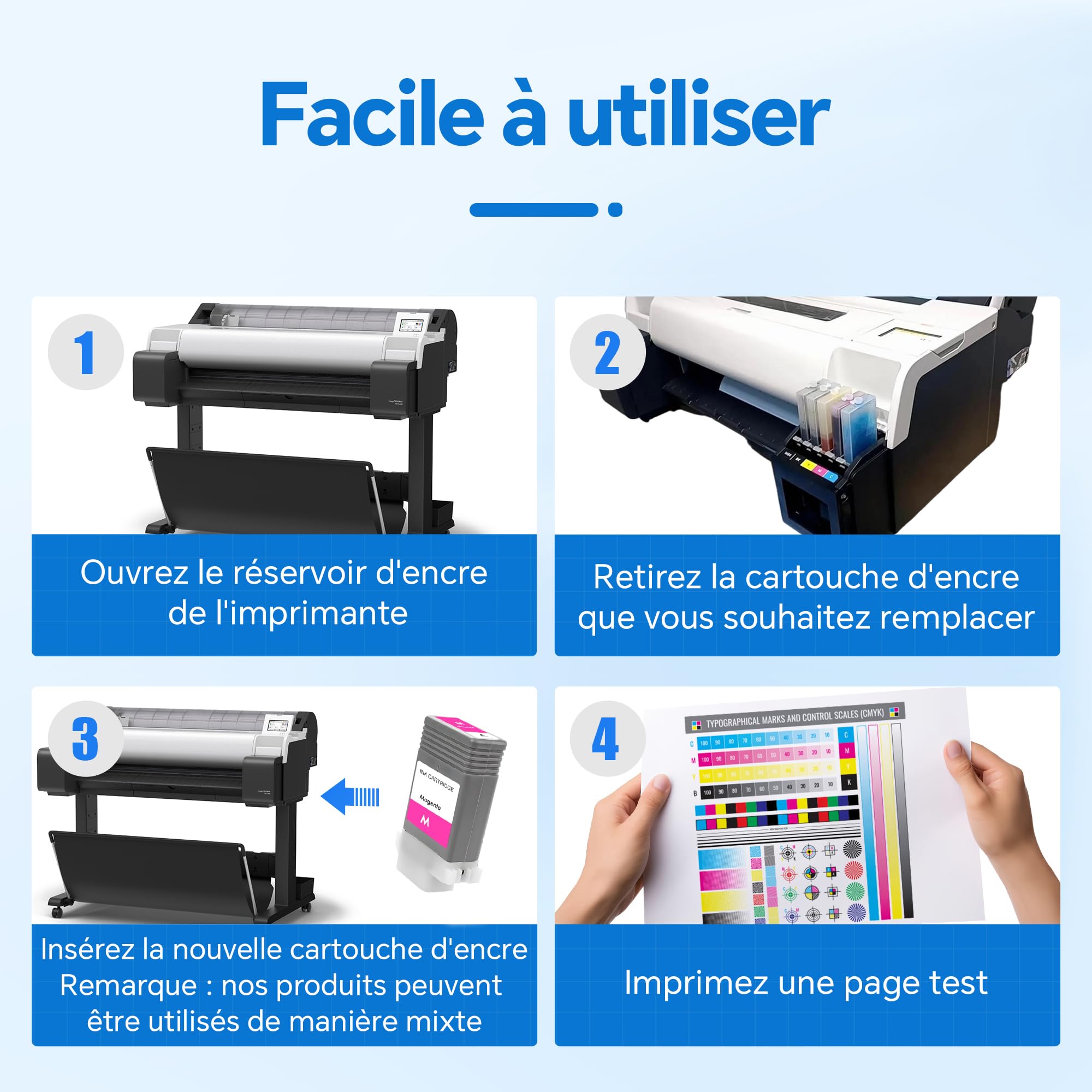 Cartouche d'encre compatible PFI-120 PFI120 pour Canon PFI120MBK PFI120BK PFI120C PFI120M PFI120Y Compatible avec Canon ImagePROGRAF TM-200 TM-205 TM-250 TM-300 TM-305 TM-350 TM-350 TM Imprimantes 355