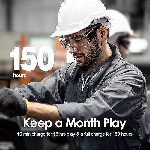 B0C3C6S3H5_image_7 Rythflo Auriculares Bluetooth, auriculares inalámbricos Bluetooth con micrófono en la oreja banda magnética para el cuello, 150 horas de reproducción