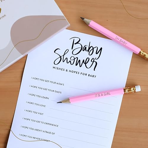 Miniatura 6 de Markt Mini lápices rosas con borradores, premios de juegos de baby shower para niña, pequeños lápices de baby shower, recuerdos de baby shower,