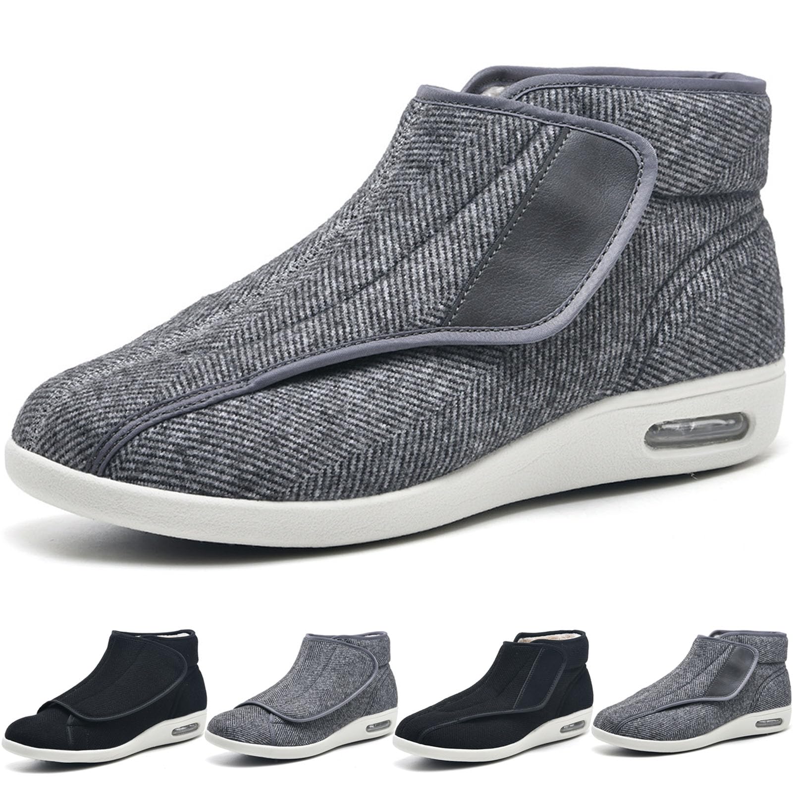 Invierno Térmica Zapatos para Diabéticos para pies Hinchados, Zapatos Deportivos Casuales Ajustables Zapatos de pies hinchados para Personas Mayores Zapatillas Gray B EU 41(27cm/10.6in)