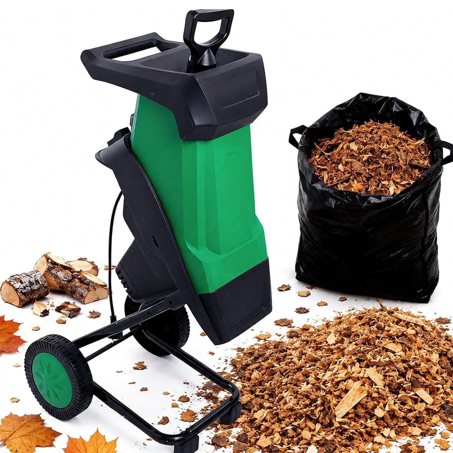 Broyeur de végétaux 2400 W, sac de ramassage de 50 l, pour branches
