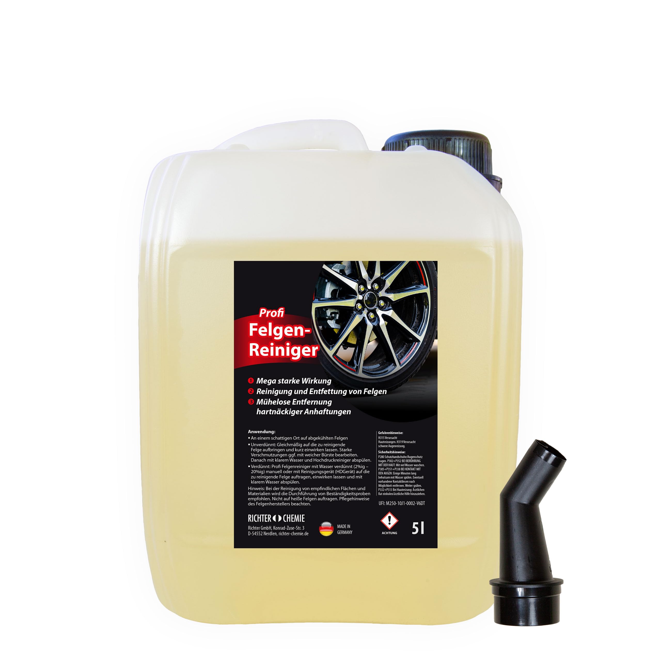 PROFI Felgenreiniger | Hocheffektiv | Glänzende Felgen (5 Liter)