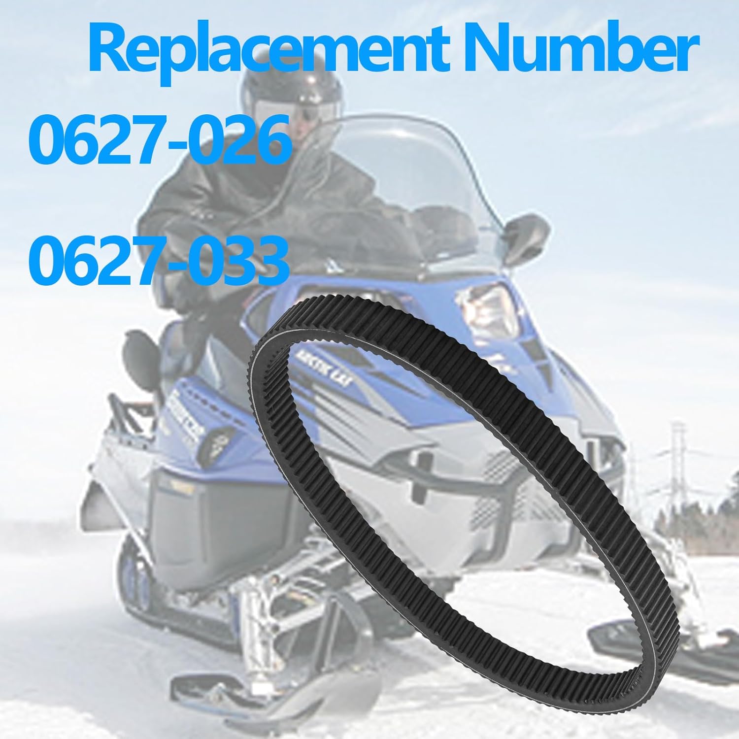 Drive Belt Compatible with Arctic Cat Bearcat 660 Double-Toothed 2003-2008 Replaces OEM 0627-026 0627-033