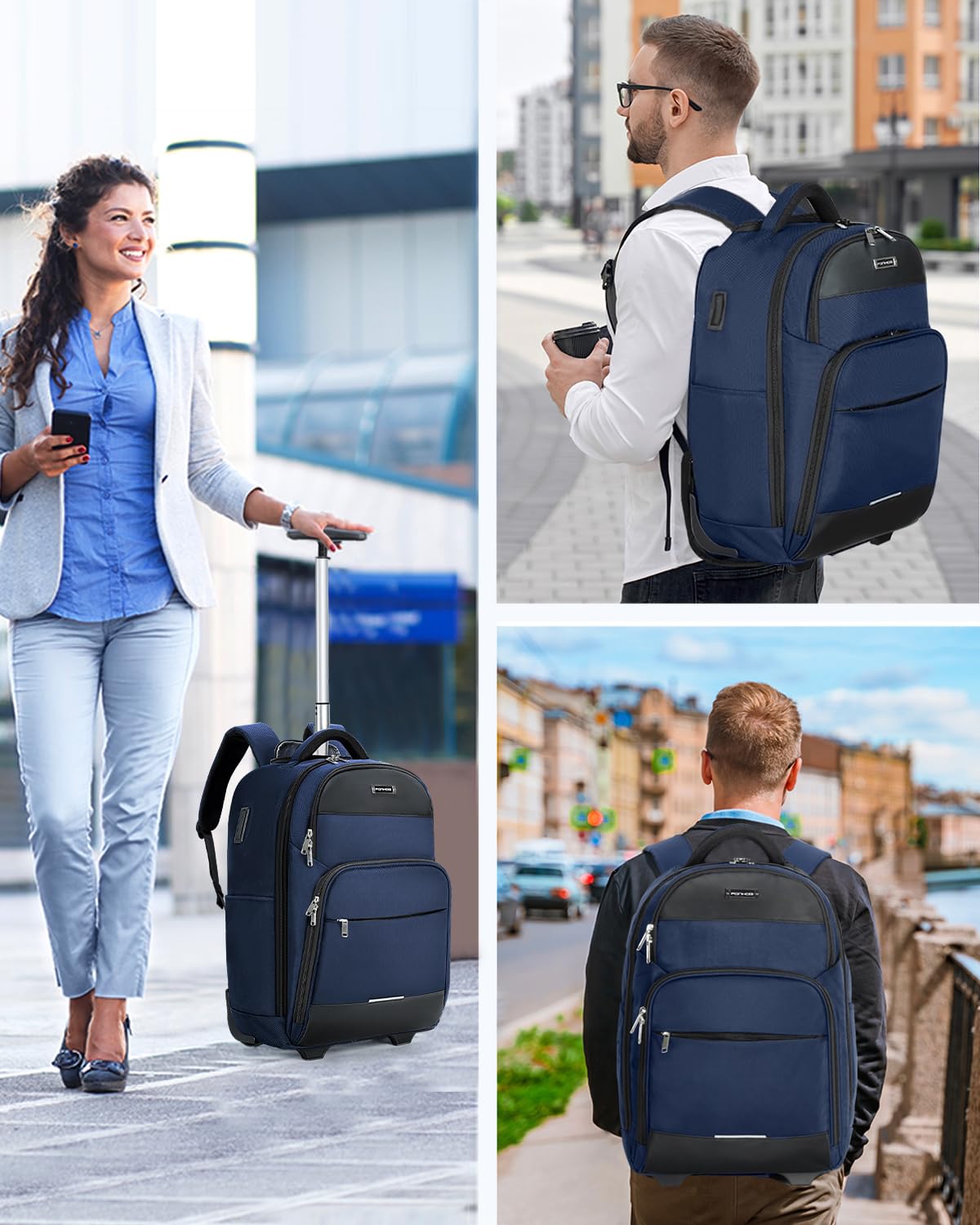 Ponhog Sac à dos de voyage pour ordinateur portable 30 l Noir pour homme femme adulte