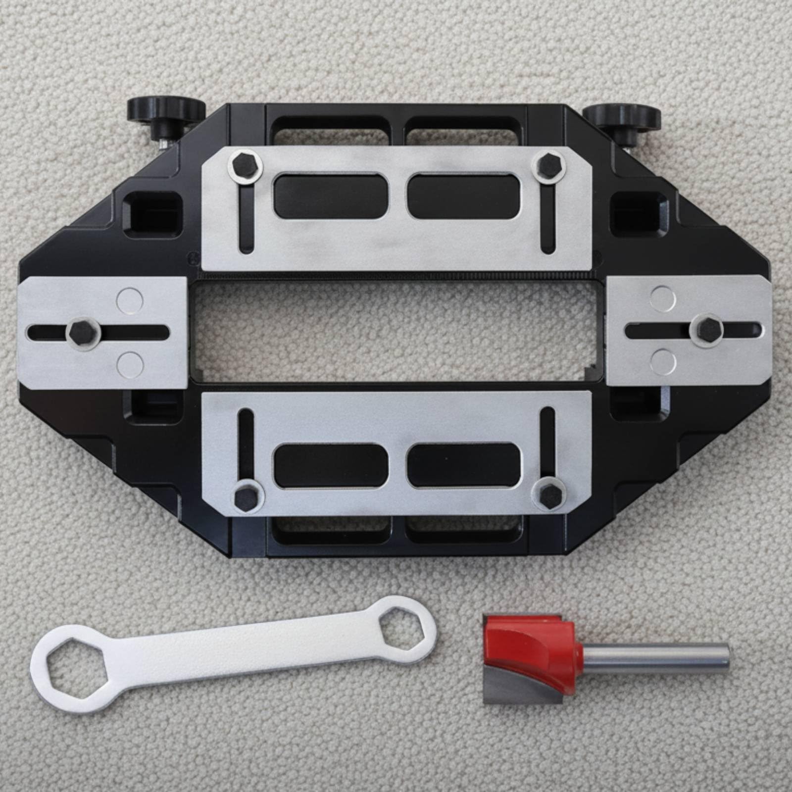 Attrezzo Slot Porta Guida per Cerniere Regolabile Morsetto Sicuro di Misura Integrata 18cm Adatto a Falegnami Montatori di Serrature Officina
