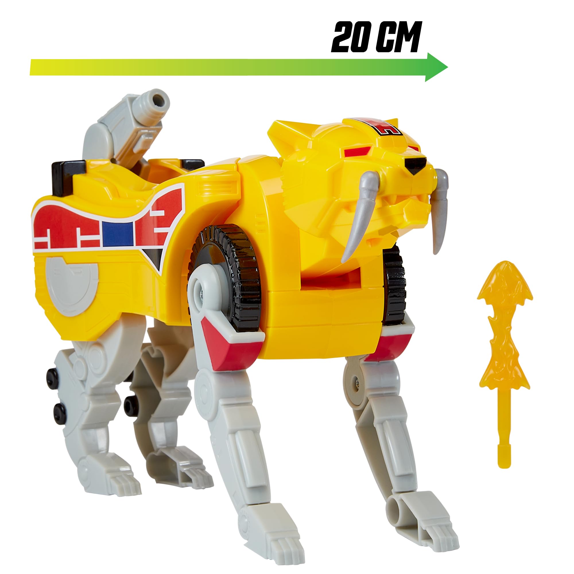 Power Rangers - Kolekcja Megazord, przegubowe Zords, Figurka, 20 cm, model Sabertooth Tiger Dinozord, dla dzieci od 4 lat, PWG052