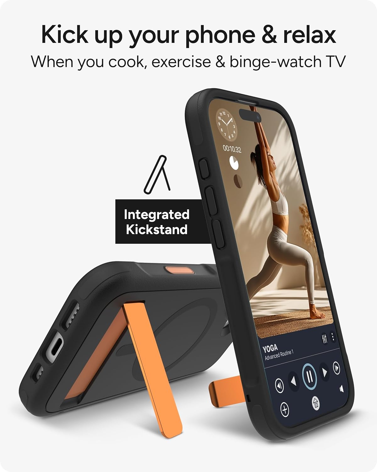 ZAGG Sedona Snap Case with Kickstand for iPhone 17 - Flood Black, Drop Protection (13ft/4m), Multi-Layer Protection, with Camera Button, MagSafe Phone Case with Impact-Absorbing Bumpers - Image 4