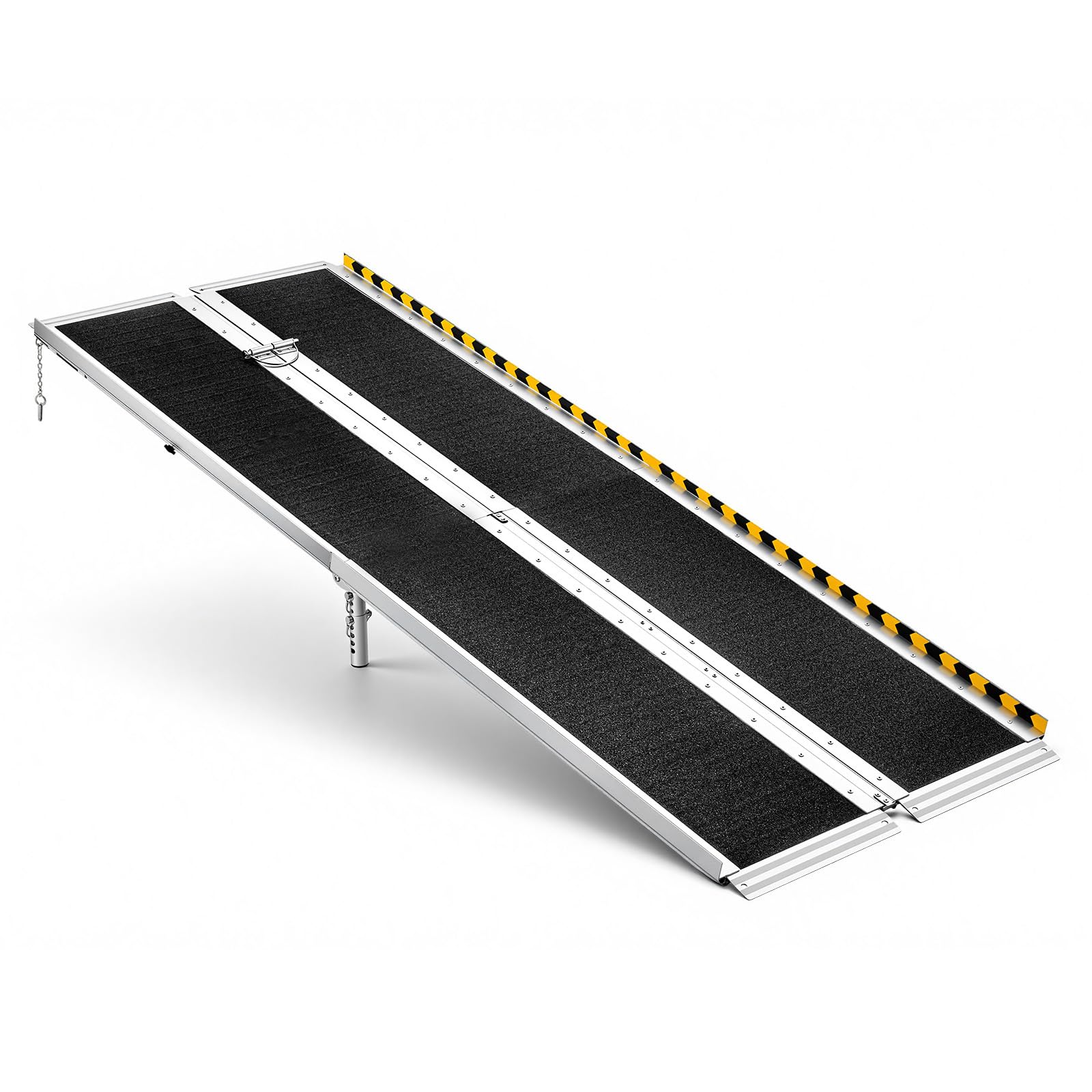 VEVOR Rampa para Silla de Ruedas Plegable 2135 x 750 mm, Rampa de Umbral de Aluminio Antideslizante con Capacidad de Carga 362,9 kg para Puertas, Scooters, Escaleras, Andadores, Entradas y Uso Diario