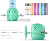 Drawing Robot for Kids,Montessori Educational Painting Toy for 5+ with Voice Interaction&16 Color Pens,Magic Drawing Robot with 100 Learning Word Cards,Ideal Gift for 5+ Year Old Boys Girls (Green)