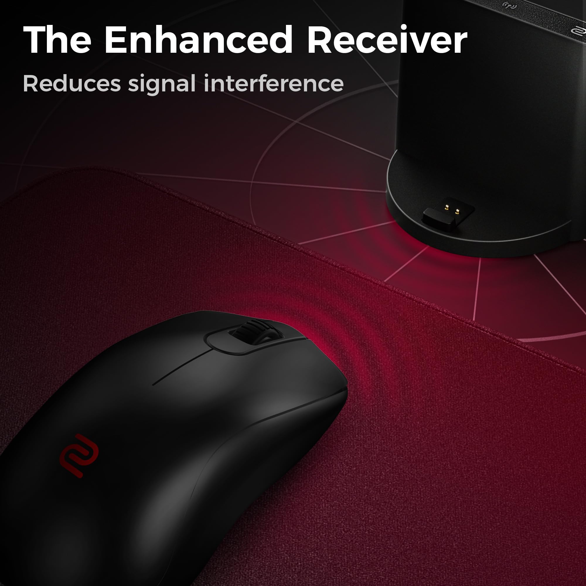 BenQ Zowie S2-DW Mysz bezprzewodowa 4K do e-sportu, technologia e-sportu, ulepszony odbiornik 4K, 65g, symetryczna, bez sterowników, czujnik 3950, częstotliwość odpytywania 4K
