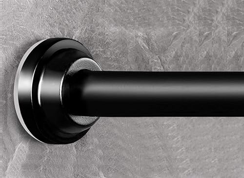 Miniatura 2 de HBlife Barra de cortina de ducha negra de 50 a 81 pulgadas, no se oxida antideslizante, barra de tensión de resorte, sin perforaciones, barras de