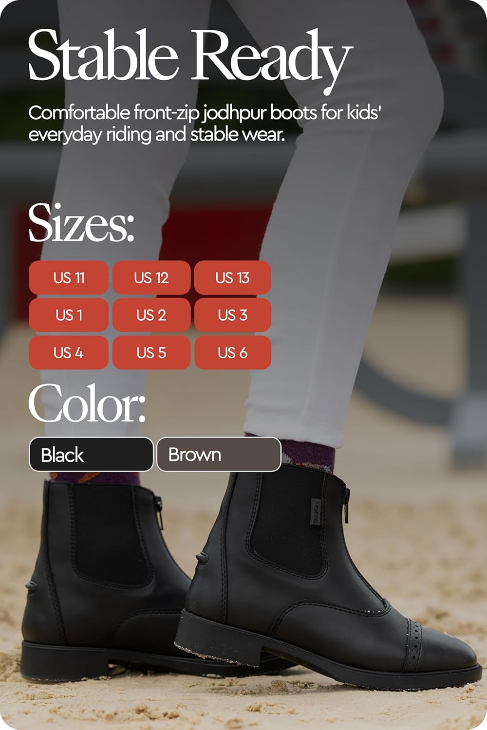 HORZE Wexford Women's Synthetic Leather Zip Paddock Boots | Durable Equestrian Riding Boots for Women