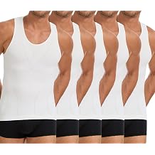 3 Pack Compression Shirt Mens Tummy Control Body Shaper Tank Top