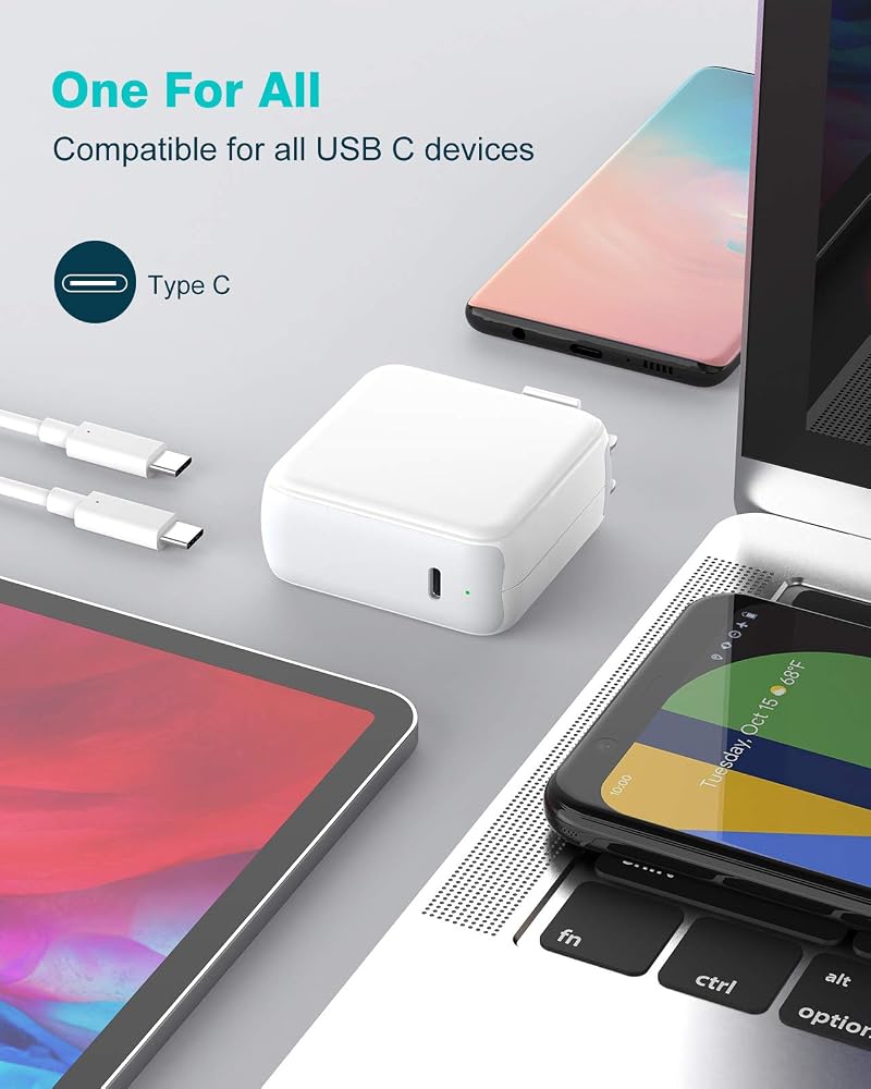 Charger for MacBook Air MacBook Pro 13 14 15 16 inch 2025 2024 2023 2022 2021 2020, M1 M2 M3 M4 Laptop 70W USB C Power Adapter, iPad, LED, 6.6FT USB-C Cable, Charging as Fast as Original Quality