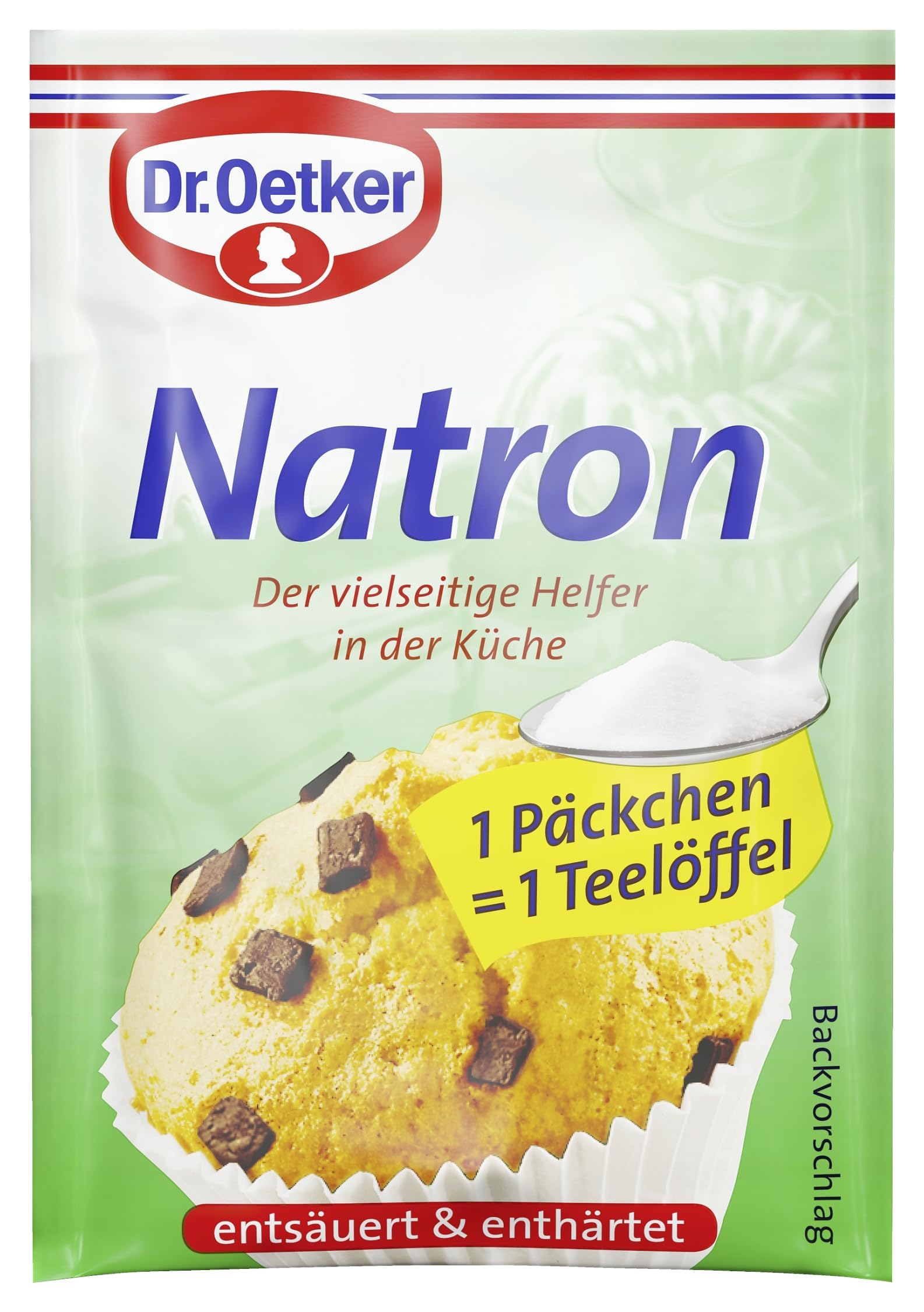 Dr. Oetker Natron 30er Pack - Natriumhydrogencarbonat zum Entsäuern, als Triebmittel in Backrezepten & zum Enthärten, vielseitig einsetzbar, vegan, 30 x 5 Päckchen á 5g
