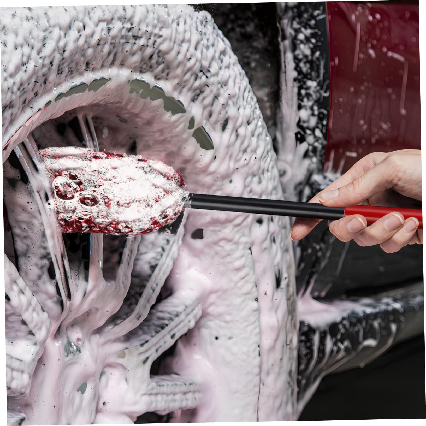 ULTECHNOVO 9piezas Cepillos De Limpieza para Llantas Cabeza Flexible Herramientas De Detalle para Automóviles y Motos Cepillos para Ruedas Car Wash Brushes