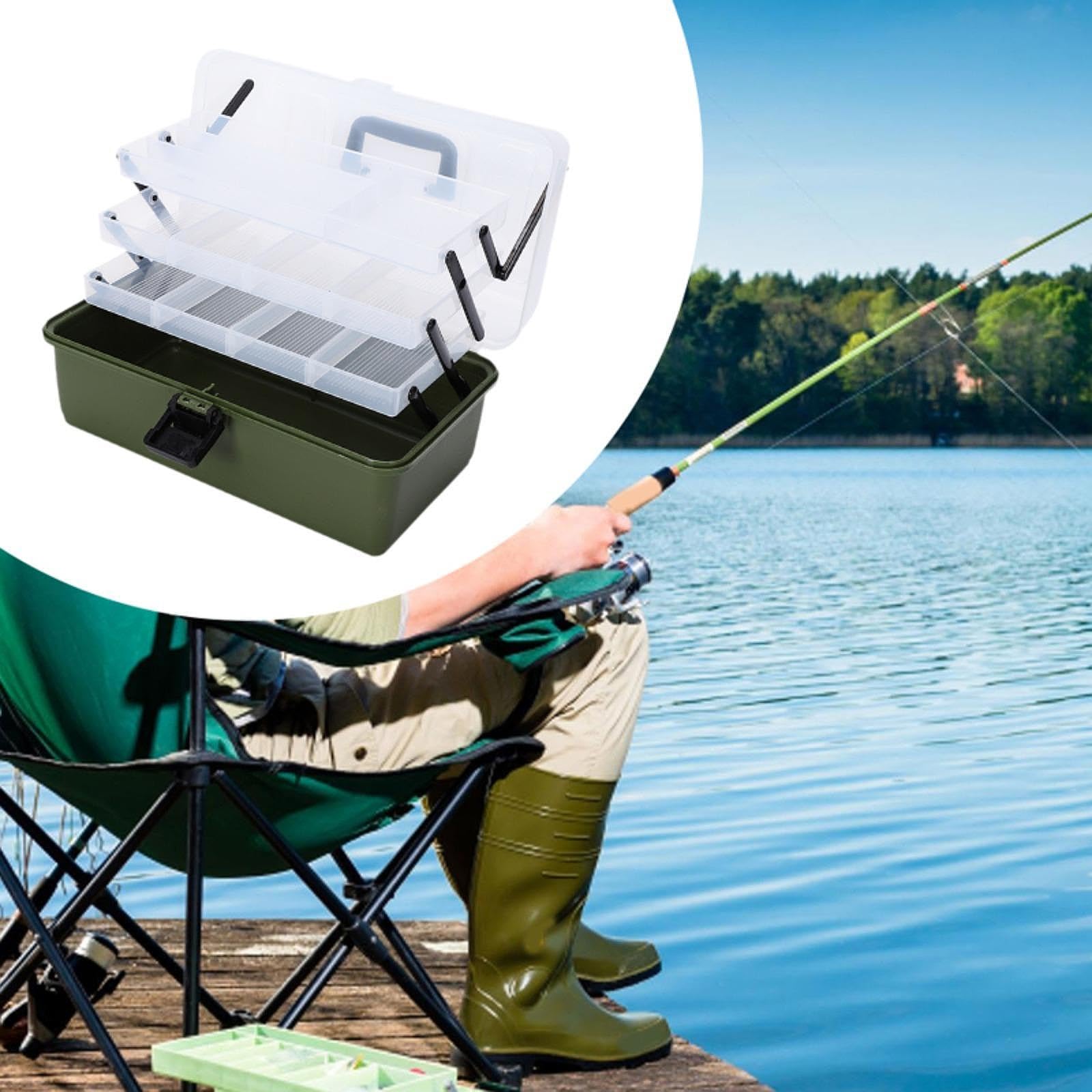 Caja de Aparejos de Pesca con Almacenamiento para Señuelos, Ideal para Pescadores Aficionados. Almacenamiento Ligero por