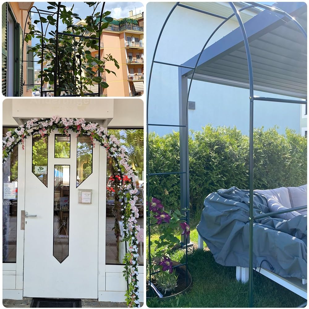 Gartenbogen Rankgitter für Kletterpflanzen und Rosen, Metallstütze, Outdoor-Gartendekoration, Mariafest, 1,6 m - 3,5 m höhenverstellbar, elegantes Design