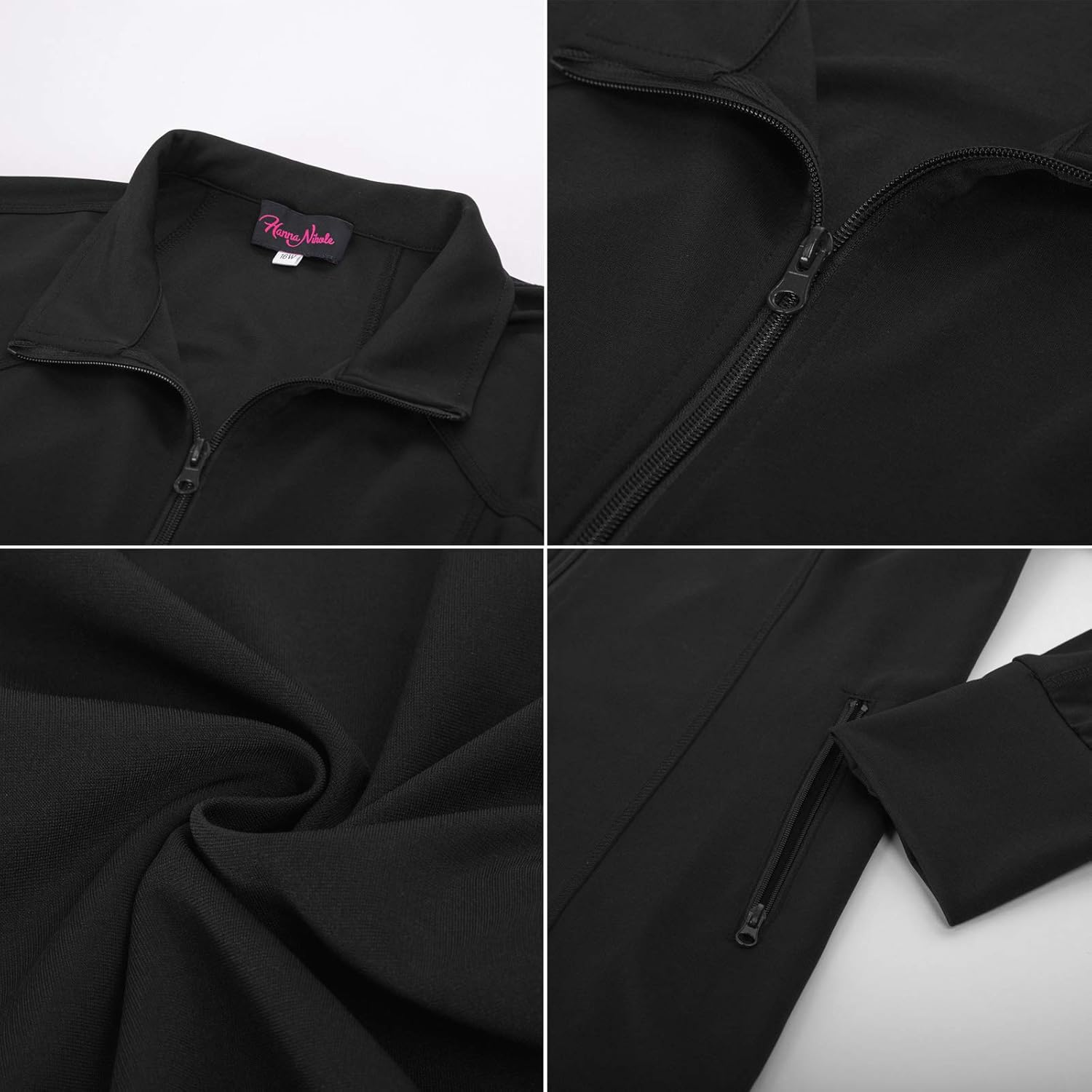 Hanna Nikole Plus Size Running Jackets for Women Full Zip with Thumb Holes at  Women’s Clothing store