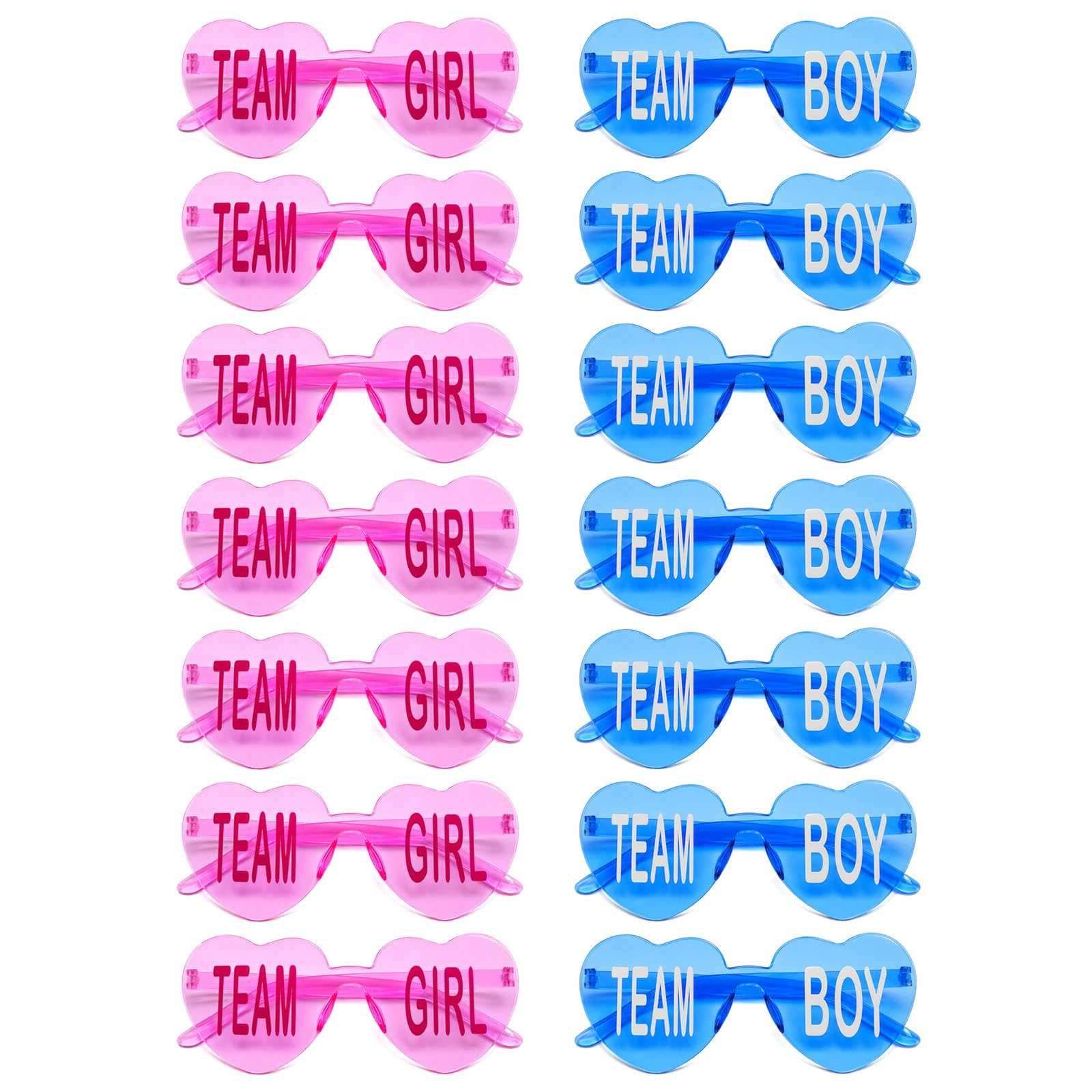 Sunhoray 14 Pcs Gender Reveal Glasses, Team Boy or Girl Sunglasses