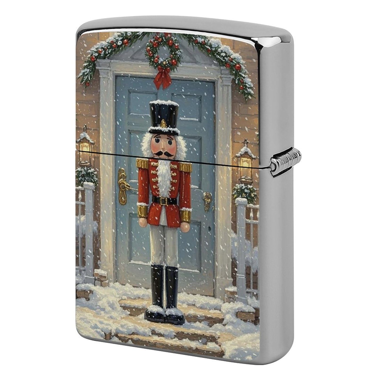 Vintage Nutcracker Lighter Case Cover Vintage Metal Lighter Sleeve Reusable Lighter Protective Cover Decorative Lighter Holder Birthday Gifts for Men Women