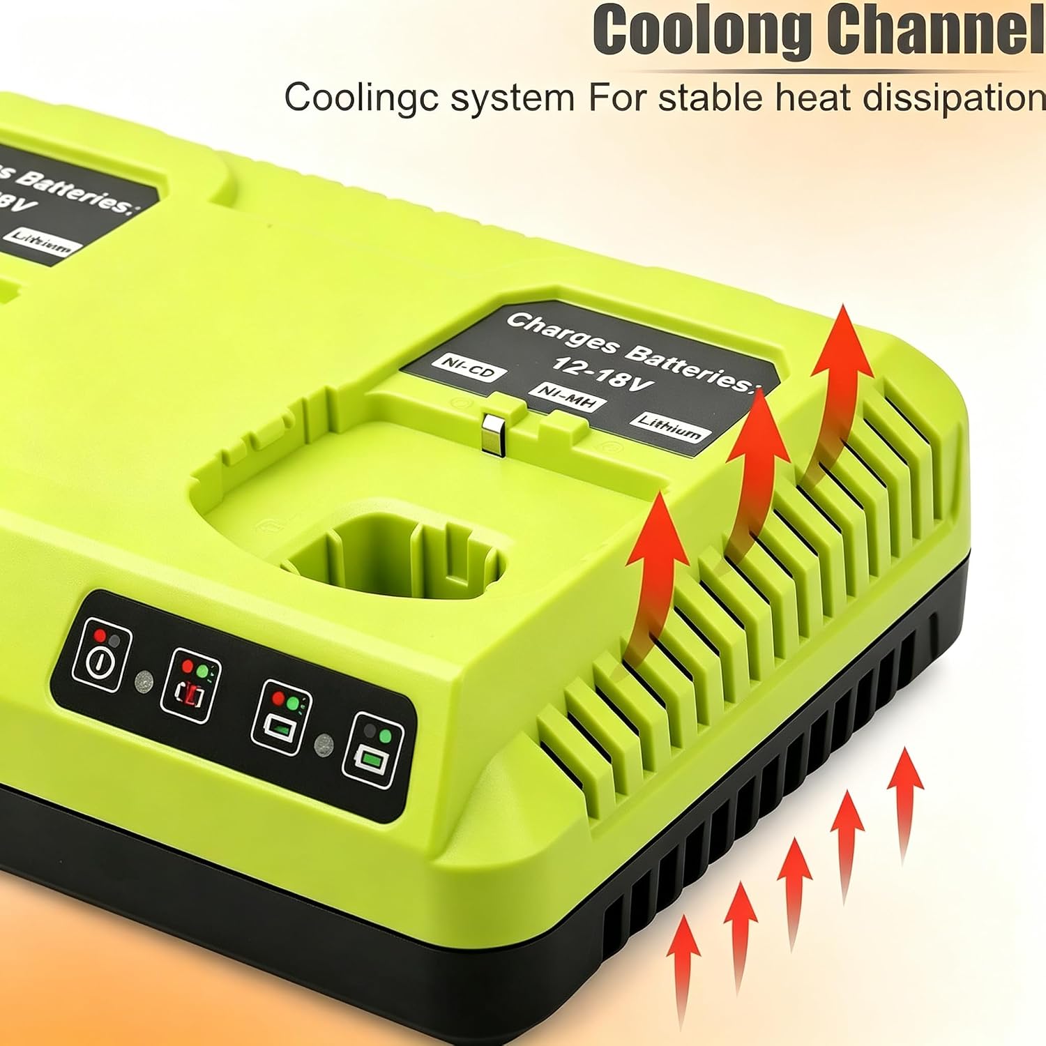 6A Dual Port Rapid Charging Station Compatible with Ryobi 18V PCG005 P117 P118 - Fast Charger Only, Not a Battery