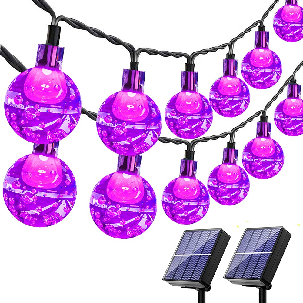 Buy HareySikr 2 Pack 50 Feet 100 Mini LED Solar Globe String Lights with 8 Modes Lighting Solar