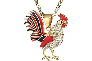 AsAlways Men's 18K Gold Plated Iced Out AAA+ Cubic Zirconia Cock Pendant...