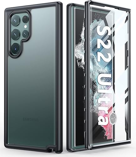 FNTCASE Funda para Samsung Galaxy S22-Ultra carcasa translúcida de protección completa a prueba de caídas  Parachoques protector a prueba de golpes