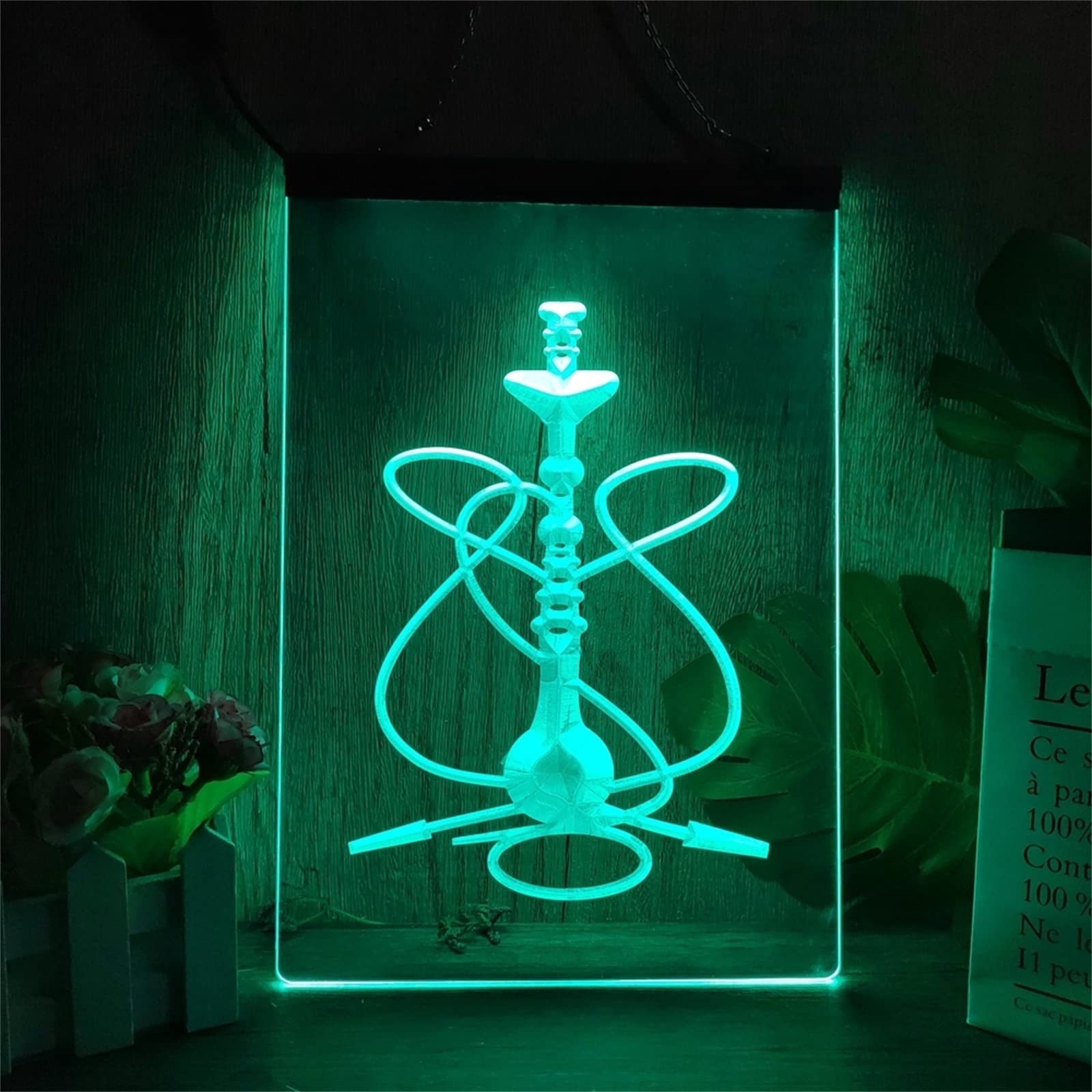 Señal de neón LED de Barra Shisha, decoración de Pared de Tienda de cachimba, atenuación remota RGB, Luces de neón USB, Luces nocturnas, señal Luminosa,30x20cm
