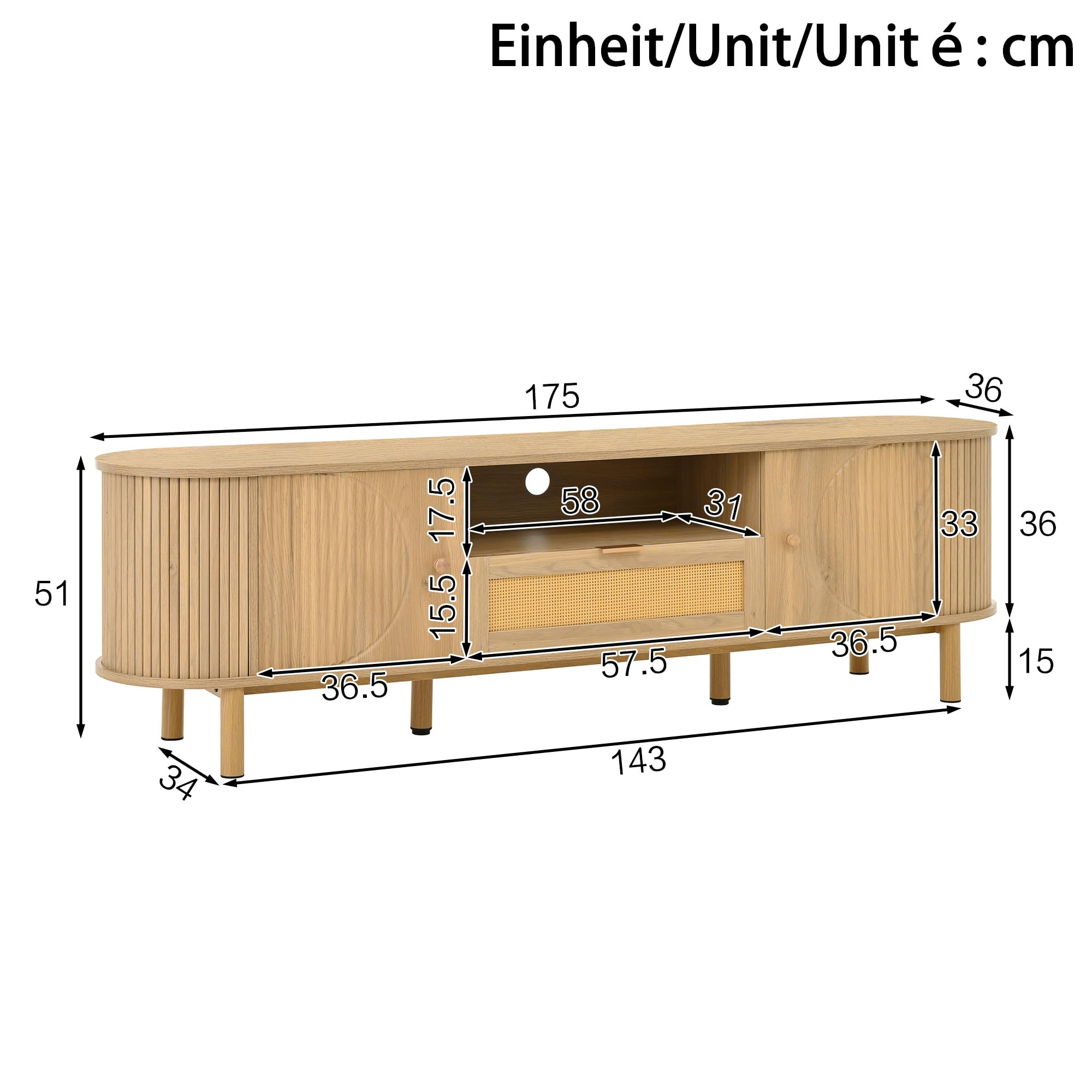 Set de muebles de salón Rosebibi con mesa de centro ajustable en altura y mueble para TV – diseño moderno, espacio de almacenamiento, bordes redondeados – armonía perfecta (mesa de centro+mueble para