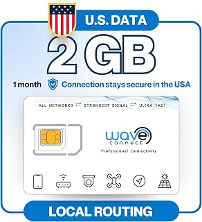 2GB for 30 Days IOT Quad Network Data SIM Card for Unlocked Security, Solar & Hunting Trail Game Cameras with USA Data Path, USA Coverage, Triple Cut 3-in-1, 4G & 5G