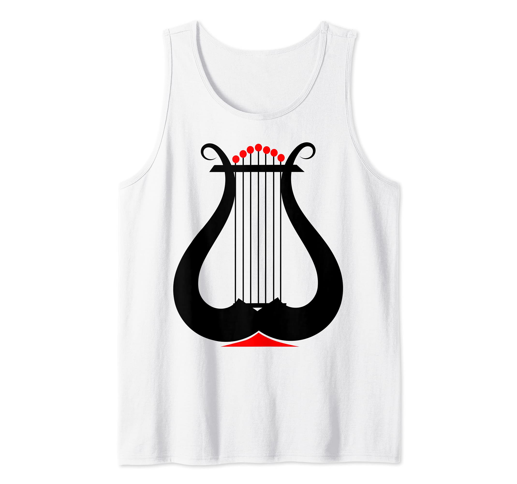 Lyre Harp Tank Top, White, S