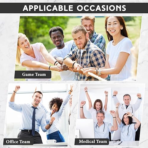 Miniatura 3 de Liliful 100 pulseras de goma de silicona lisas, pulseras de goma de color sólido, bandas de goma en blanco para pulseras de silicona elásticas para