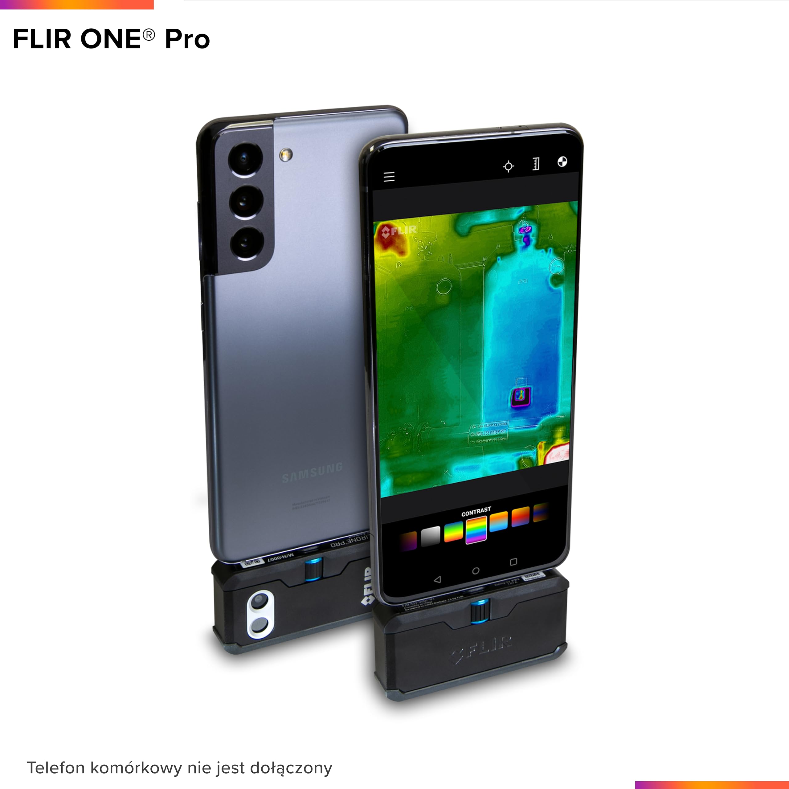 Flir One Pro Kamera Termowizyjna do Android USB-C, 480x360 | USB-C, natywna IR 160x120, MSX, VividIR, wytrzymała budowa, etui, kabel USB