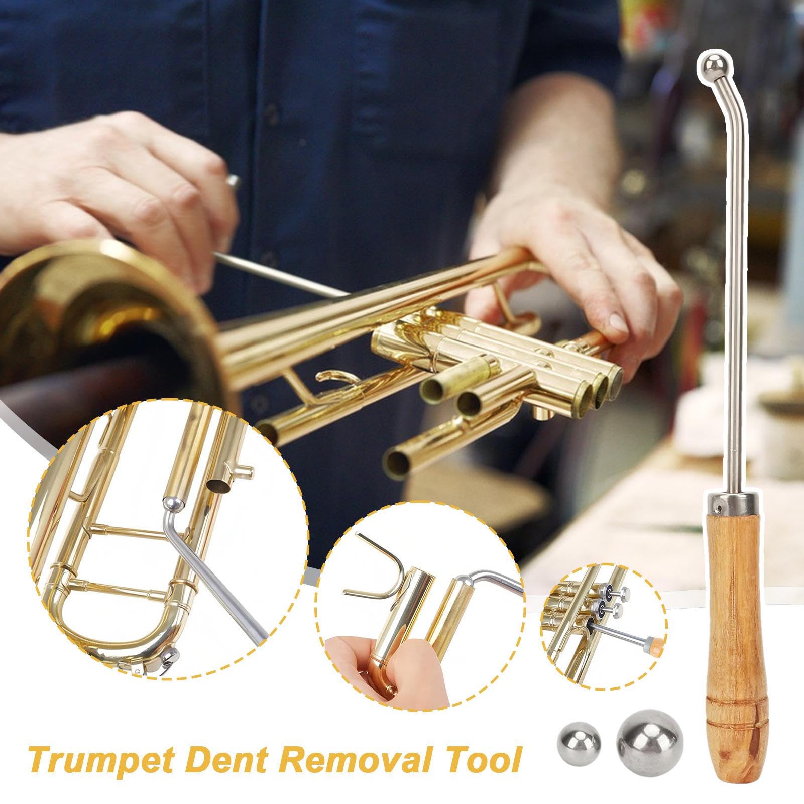 Outils de Réparation de Trombone | Kit d'Outils de Réparation de Trompette Débosselage - Kit D'Entretien En Acier Inoxydable Pour Instruments À Vent