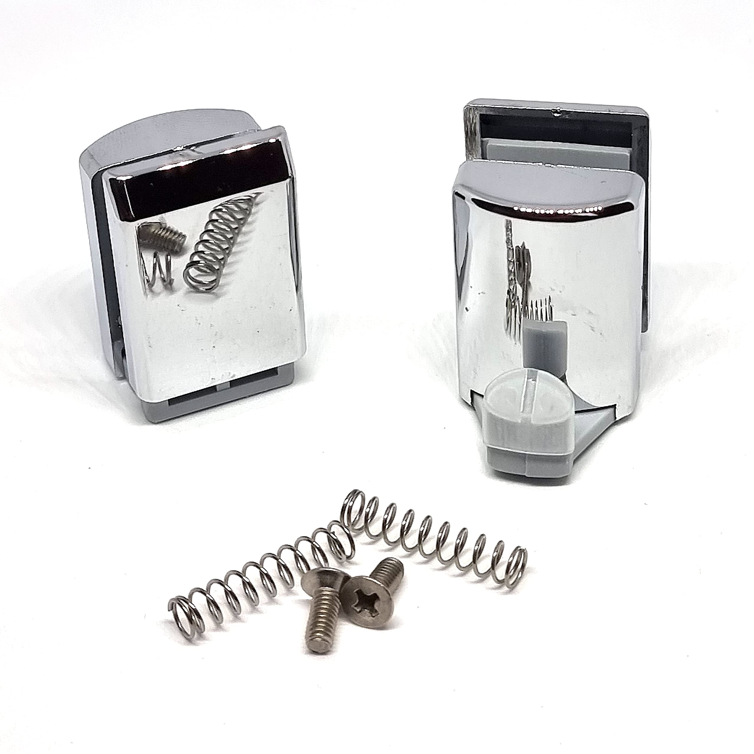 Shower Part Silver Showerpart Shower Door Hangers/Hooks L086, Hole Size 8Mm, Glass Thickness 5.5Mm, Chrome Plated Plastic, Shower Door Replacement Parts, 2X