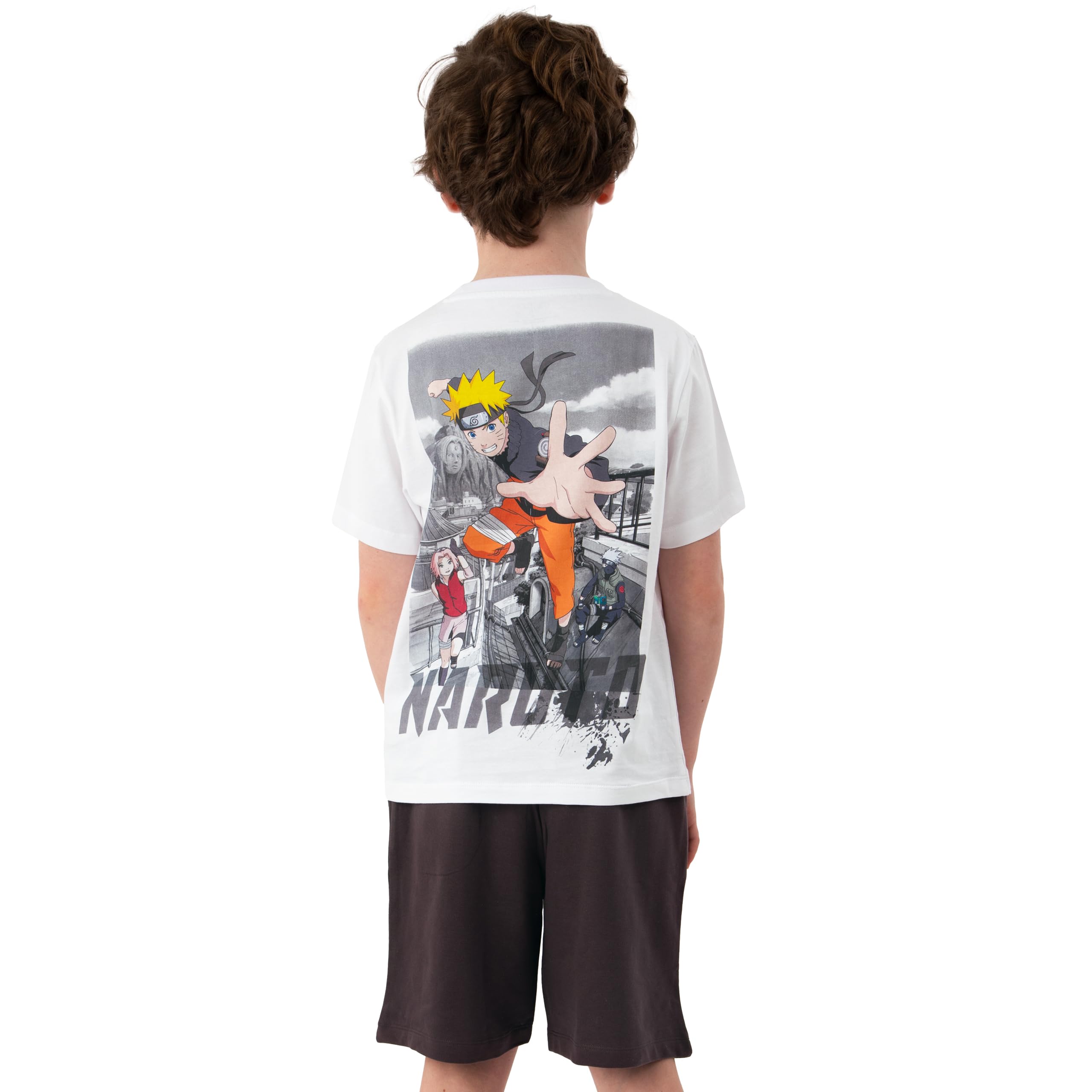 Naruto Set Tshirt Bambino E Shorts, Set Maglietta Ragazzo E Pantaloncini Anime, Abbigliamento Bambino Coordinato