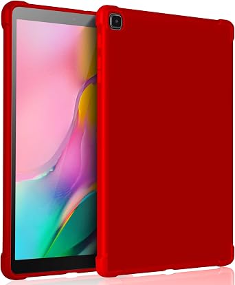 KIQ TPU Series for Samsung Galaxy Tab A7 Case Easy Slip on Slim Thin Samsung Galaxy Tab A7 10.4 Case for Kids Low Profile Galaxy Tab A7 SM-T500/T505/T507 - Red